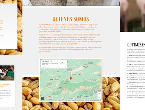 Página web para una empresa de piensos