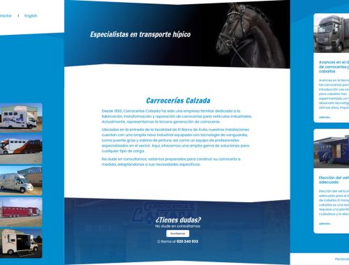 Diseño web para una empresa de transporte hípico
